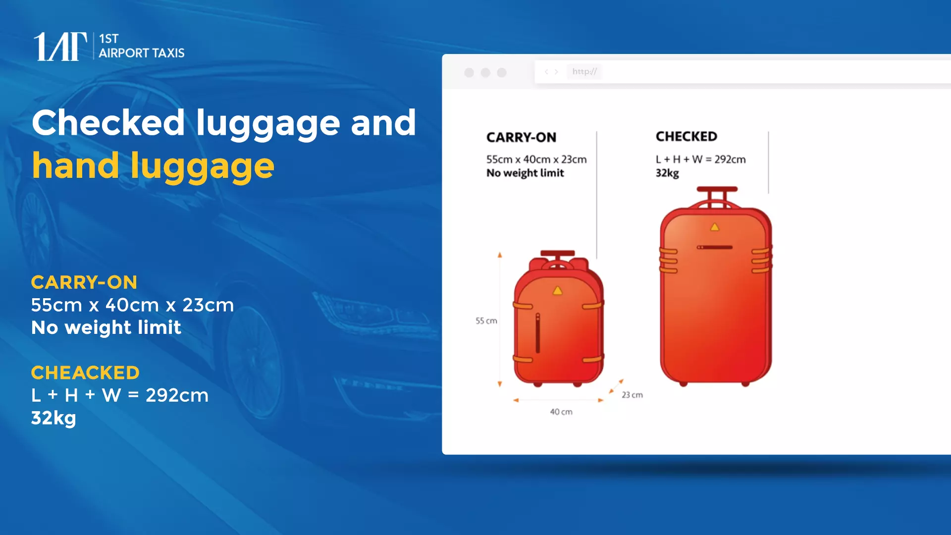 Checked luggage and hand luggage
